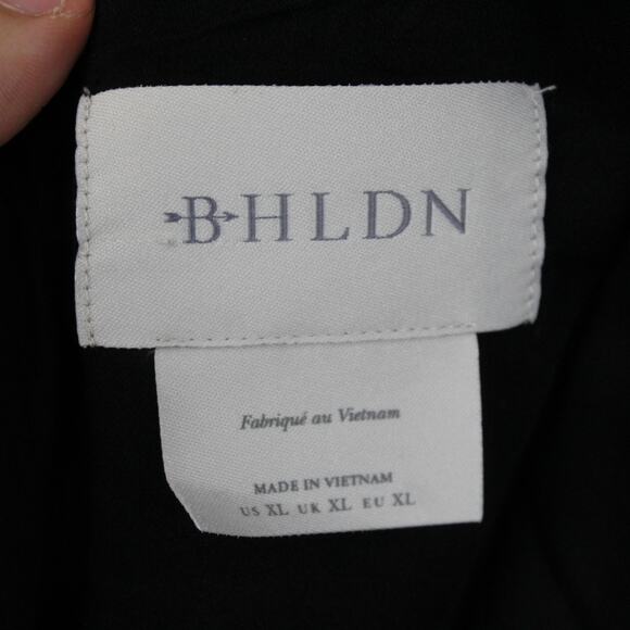 BHLDN Dress XL Holly Halter Stretch Satin Midi Black Slip Formal Party Wedding - Picture 11 of 14